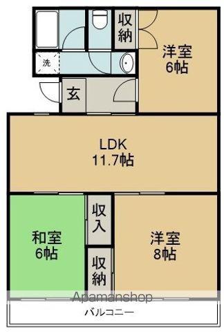 キャロン・エスポワール(3LDK/4階)の間取り写真