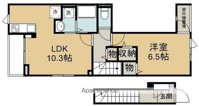 ノクターン(1LDK/2階)の間取り写真