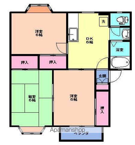 メンバーズタウン桜町B(3DK/1階)の間取り写真