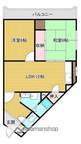 城西パークマンション(2LDK/4階)の間取り写真