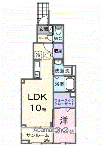 メゾンドヴィラⅠ(1LDK/1階)の間取り写真