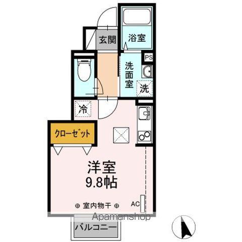 FLORIA(ワンルーム/1階)の間取り写真