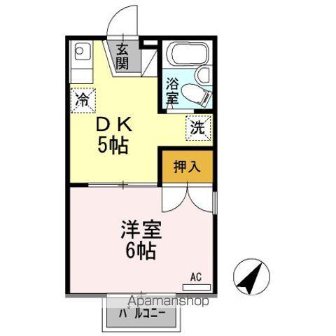 メイゾンベルサA(1DK/1階)の間取り写真