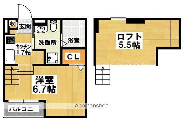 ESTRELLA堺(1K/2階)の間取り写真