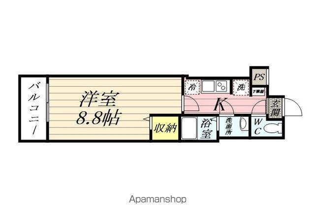 シンシア四番館(1K/7階)の間取り写真