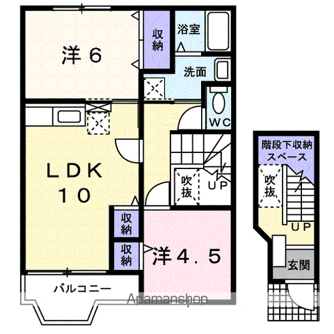 メゾンナカシマⅢB(2LDK/2階)の間取り写真