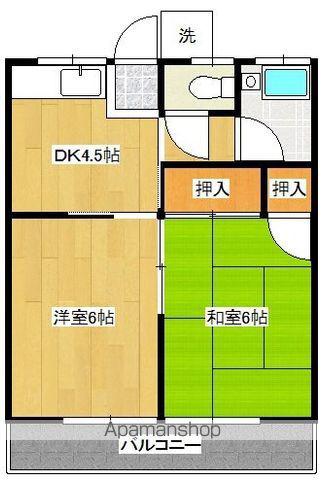 森アパート(2DK/1階)の間取り写真