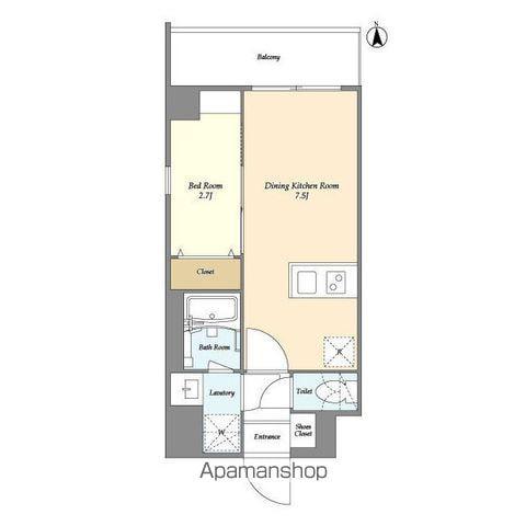 グランカーサ尾久(1DK/7階)の間取り写真