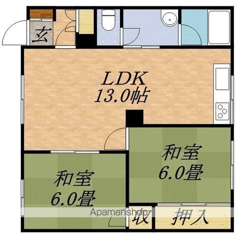 マンション大洋新琴似(2LDK/1階)の間取り写真