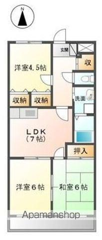 ドリームヒルズ(3DK/2階)の間取り写真