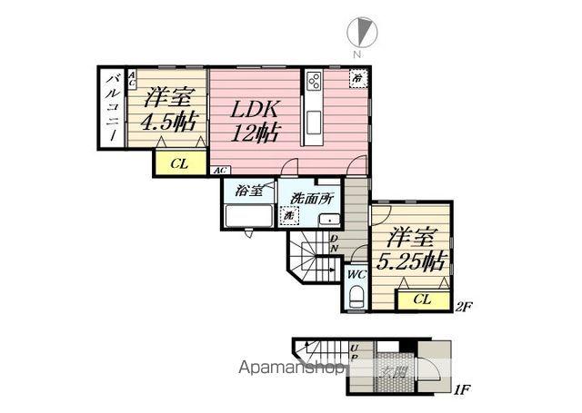 東寺尾戸建2階(2LDK/2階)の間取り写真