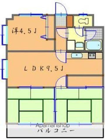 エラン宮崎1番館(3LDK/4階)の間取り写真