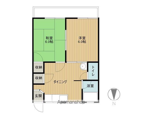 みふね荘(2DK/1階)の間取り写真