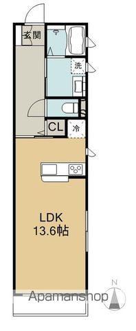 エクセレンス マイウェイ(1LDK/1階)の間取り写真
