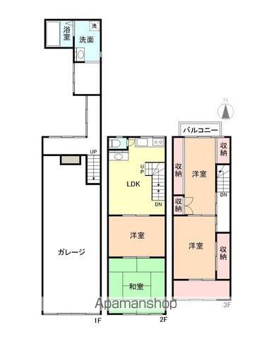 万葉線 中新湊駅 徒歩4分 3階建 築53年(4SLDK)の間取り写真