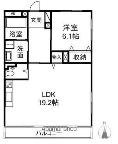 サンハイツ南俣(1LDK/2階)の間取り写真