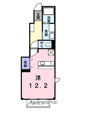 アム-ル・GAKU B(ワンルーム/1階)の間取り写真