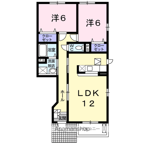 サニーヴィラ・N A(2LDK/1階)の間取り写真