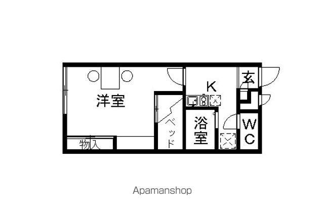 レオパレスアズマⅡ(1K/1階)の間取り写真