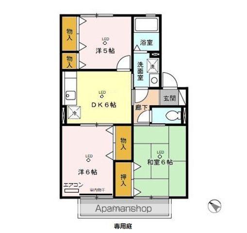 プレミール(3DK/1階)の間取り写真