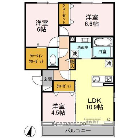 ロイヤルガーデンコート新和 A(3LDK/3階)の間取り写真