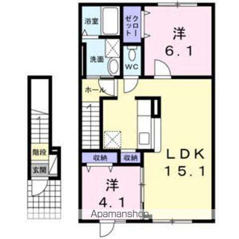SUNLITPARK弐番館(2LDK/2階)の間取り写真