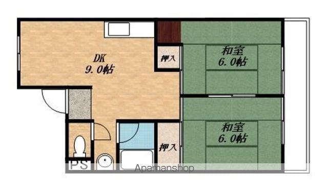 川中マンション(2DK/2階)の間取り写真