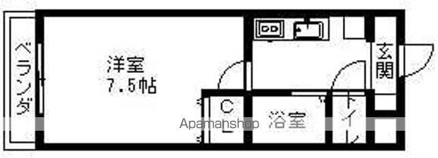 プロビデンス泉(1K/7階)の間取り写真