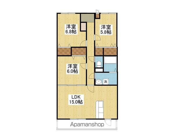 ブライムトライアングル(3LDK/3階)の間取り写真