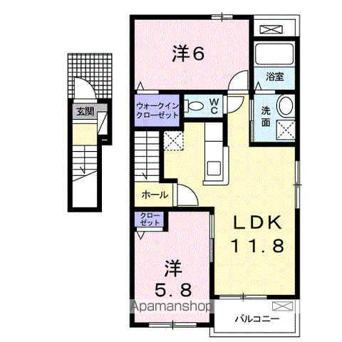 音吉 3RD(2LDK/2階)の間取り写真