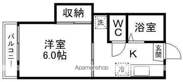アメニティ東黒松(1K/2階)の間取り写真