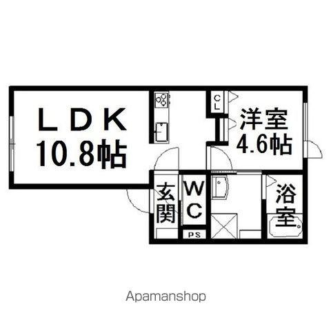 アイビス本町A(1LDK/2階)の間取り写真