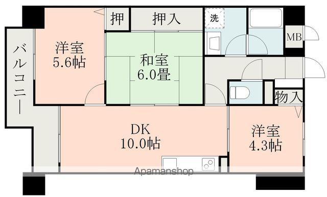 ネオハイツ新町(3DK/3階)の間取り写真