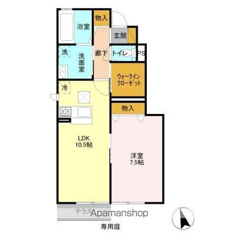 SVPシー(1LDK/1階)の間取り写真