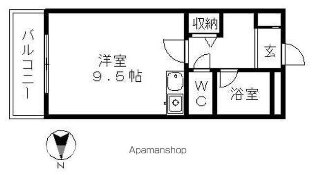 プレシアス赤城Ⅱ(ワンルーム/1階)の間取り写真