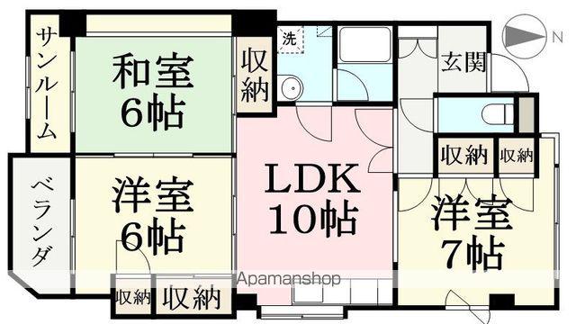 文京パ-ルハイツ(3LDK/1階)の間取り写真