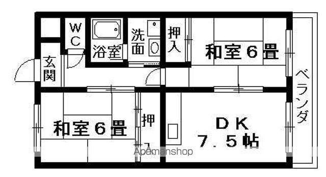 ベルパーク北山田(2DK/3階)の間取り写真