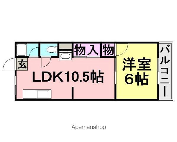 Kハイツ立花北(1LDK/4階)の間取り写真
