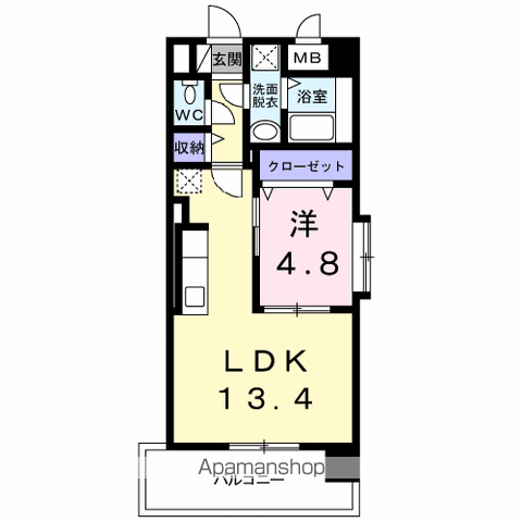 OSANPO上津(1LDK/4階)の間取り写真