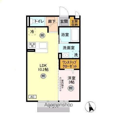 アクアベーネB(1LDK/1階)の間取り写真