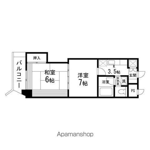卸町マンションフタバ(2K/15階)の間取り写真