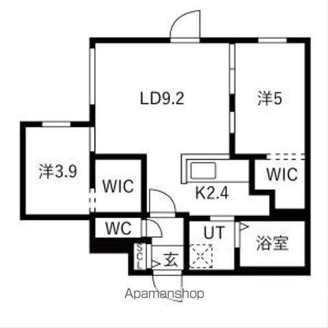 TS COURT ウエスト13読みティーエスコートウエスト1(2LDK/3階)の間取り写真