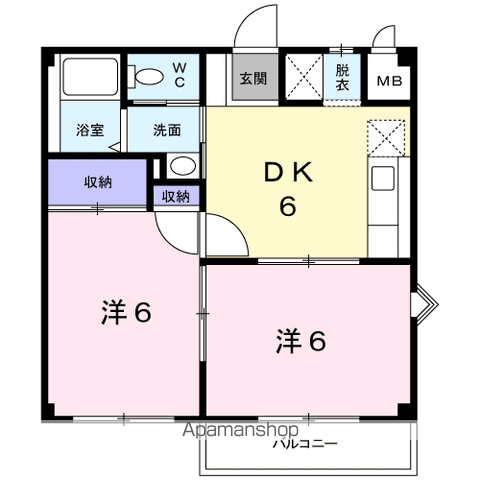 サン住吉(2DK/1階)の間取り写真