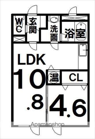 LAPEL241B(1LDK/2階)の間取り写真