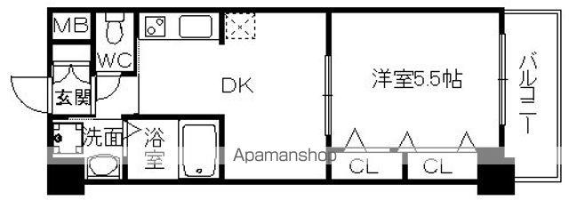 パークナードフィットなかもず(1DK/6階)の間取り写真