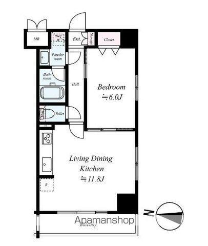 ライジングプレイス向島(1LDK/5階)の間取り写真