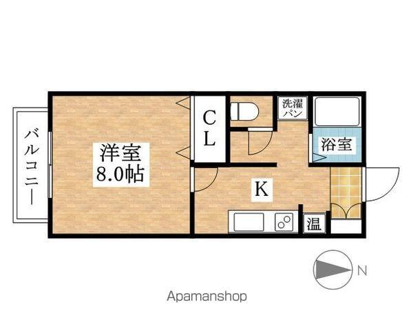 サン・FRIENDS西島(1K/1階)の間取り写真