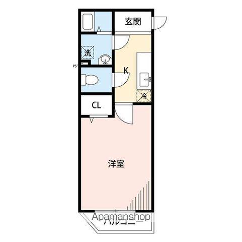 アンプルールフェールKUNITACHI(1K/3階)の間取り写真
