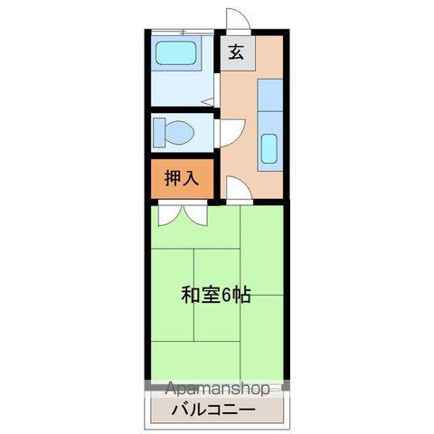 水越荘(1K/2階)の間取り写真