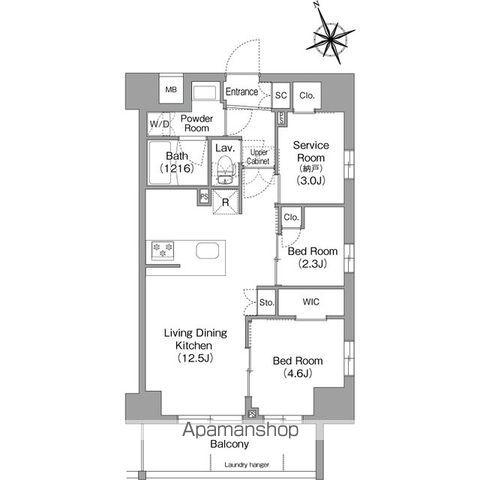 コンフォリア東葛西(2SLDK/1階)の間取り写真